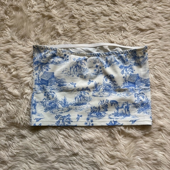 EDIKTED Delft Print Tube Top - Size Small - Picture 4 of 5